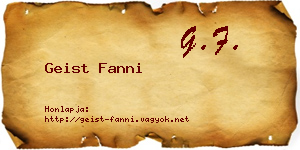 Geist Fanni névjegykártya