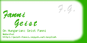 fanni geist business card